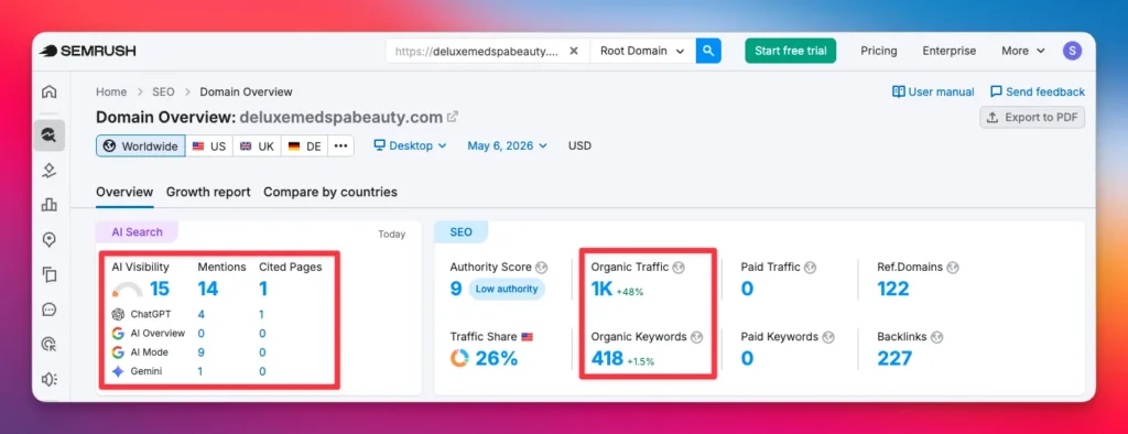 Semrush Performance Overview